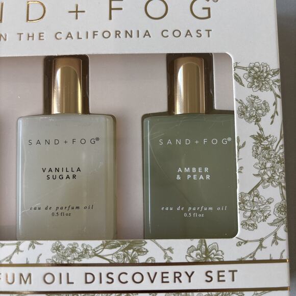 Sand + Fog Eau de Parfum Oil Roller Bloom Vanilla Sugar Amber & Pear Set of 3 - Picture 3 of 5